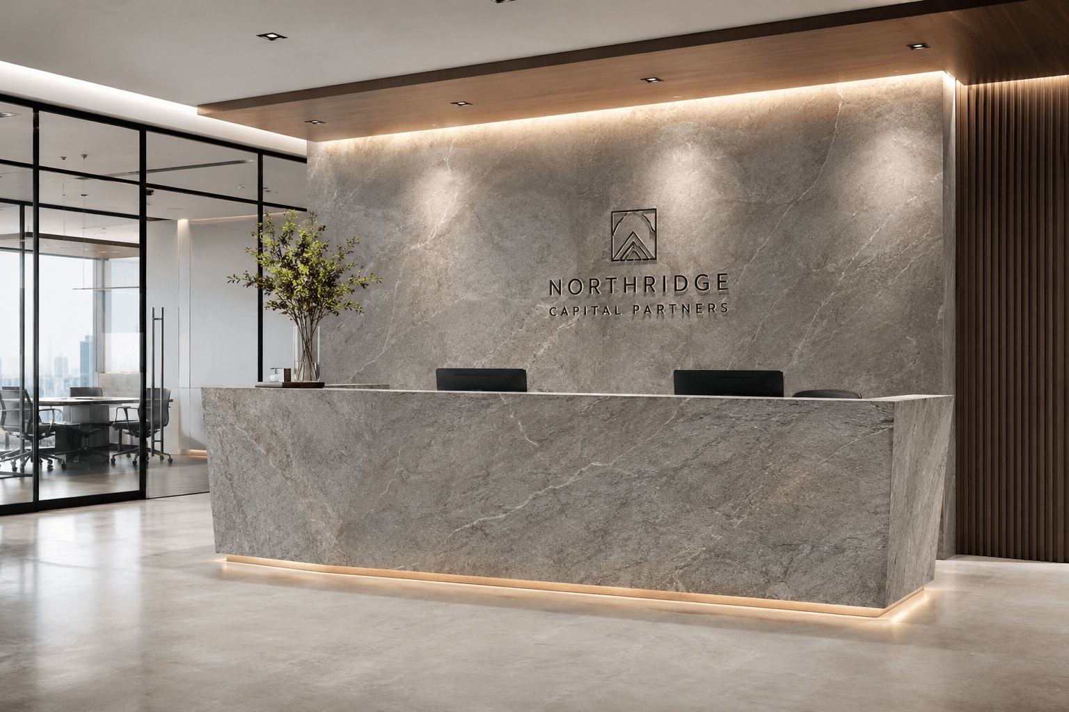 Flexible stone feature wall in Dubai villa living room
