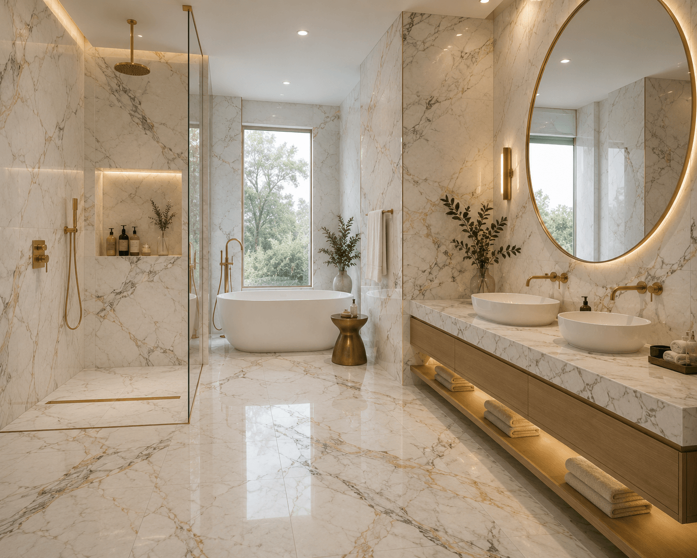 Marble in luxury bathroom