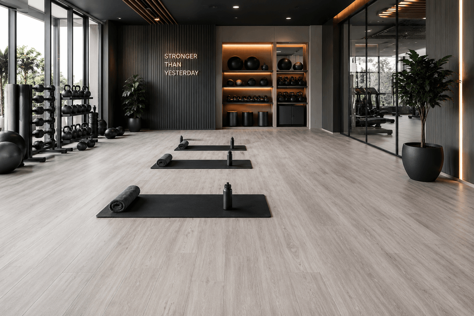 SPC flooring in UAE gym and fitness center