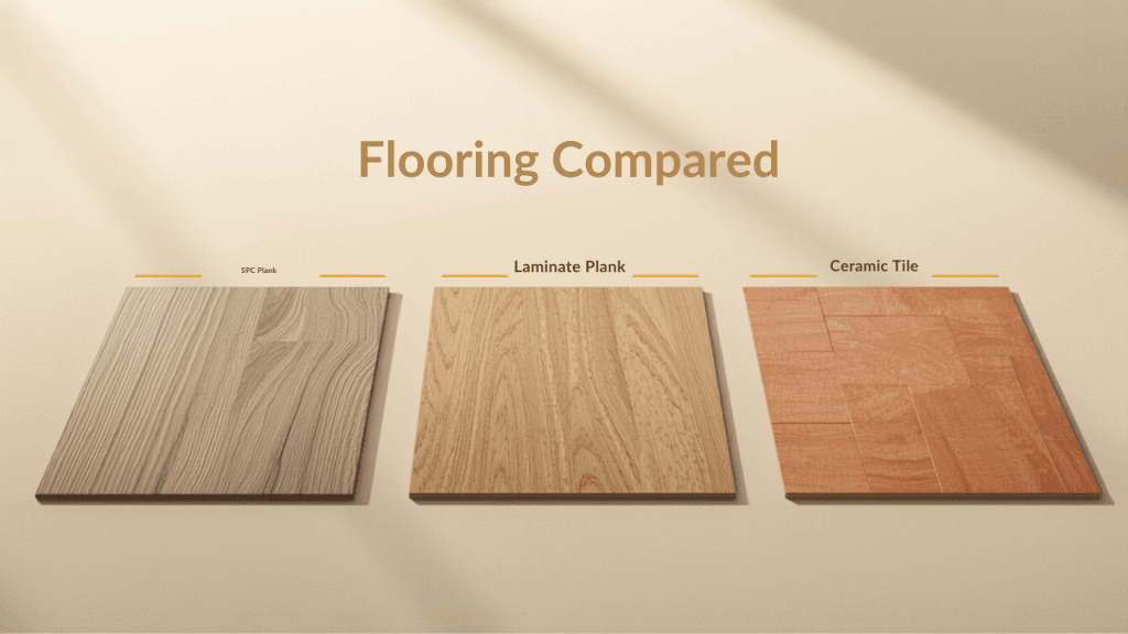 SPC vs Laminate vs Ceramic Flooring Comparison UAE - NOVA Select