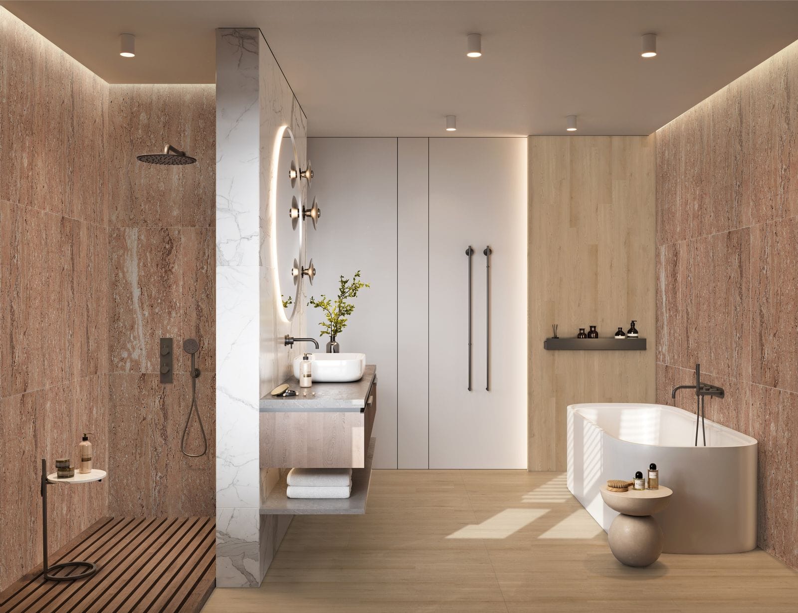 Red Sea Orange Travertine application - NOVA Select UAE