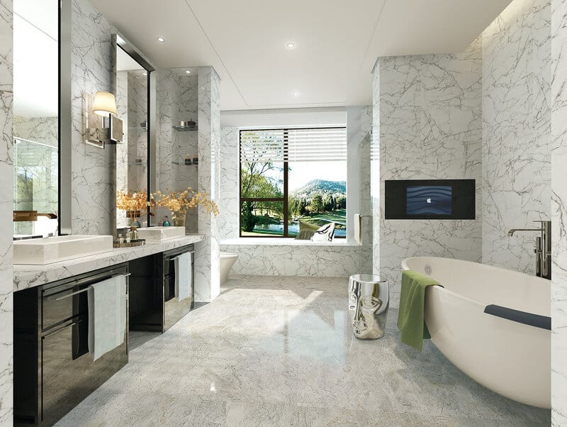 White Carrara 2865 room application